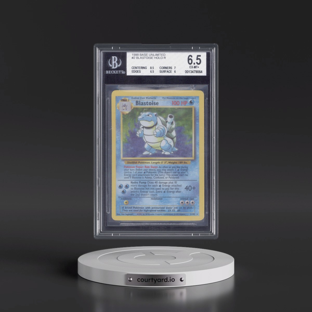 1999 Base Set #2 Blastoise - Holo (BGS 6.5 EX-MT+)