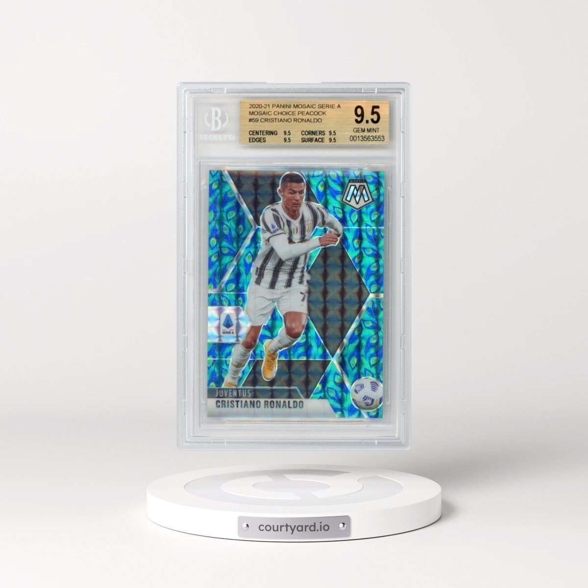 2020 Panini Mosaic Serie A Mosaic Choice Peacock #59 Cristiano Ronaldo (BGS 9.5 GEM MINT)