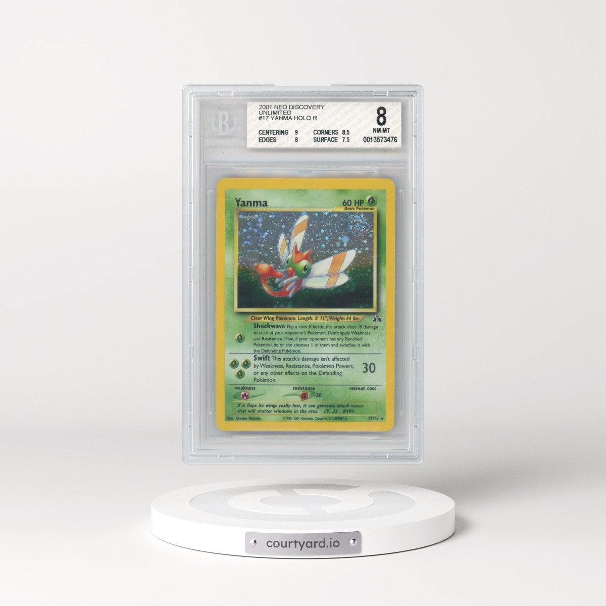 2001 Neo Discovery #17 Yanma - Holo (BGS 8 NM-MT)