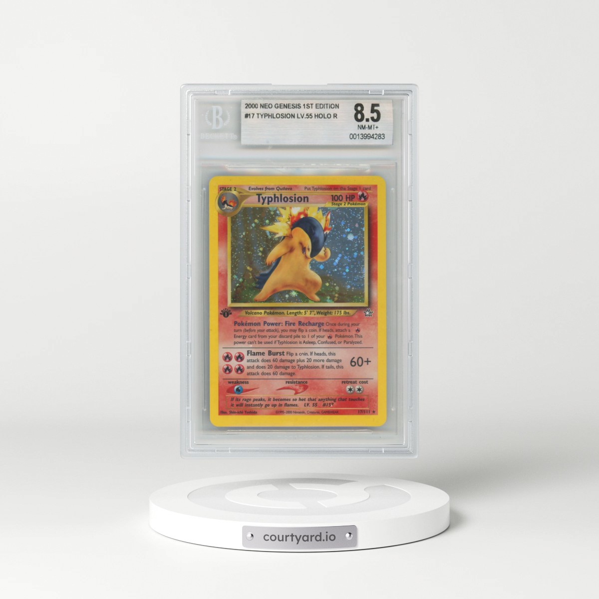 2000 Neo Genesis #17 Typhlosion - 1st Edition Holo (BGS 8.5 NM-MT+)