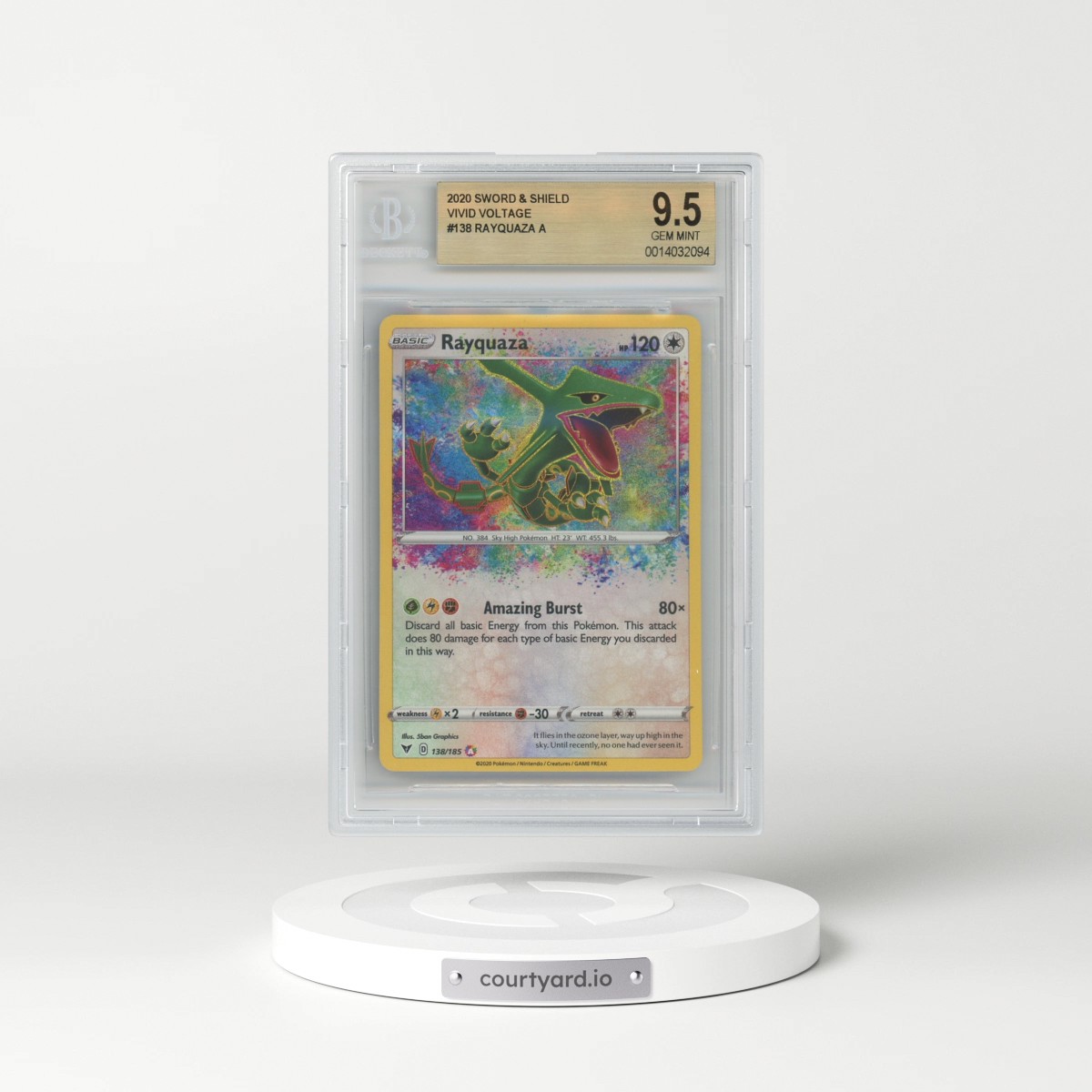 2020 Vivid Voltage #138 Rayquaza - Amazing Rare (BGS 9.5 GEM MINT)