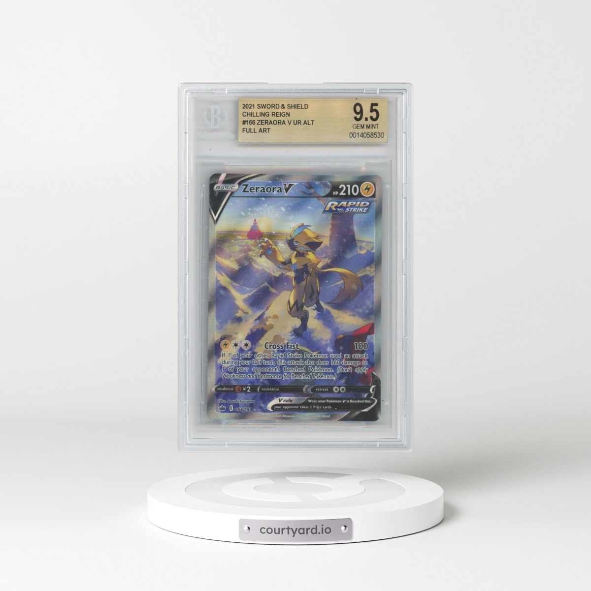 2021 Chilling Reign #166 Zeraora V - Ultra Rare Holo (BGS 9.5 GEM MINT)