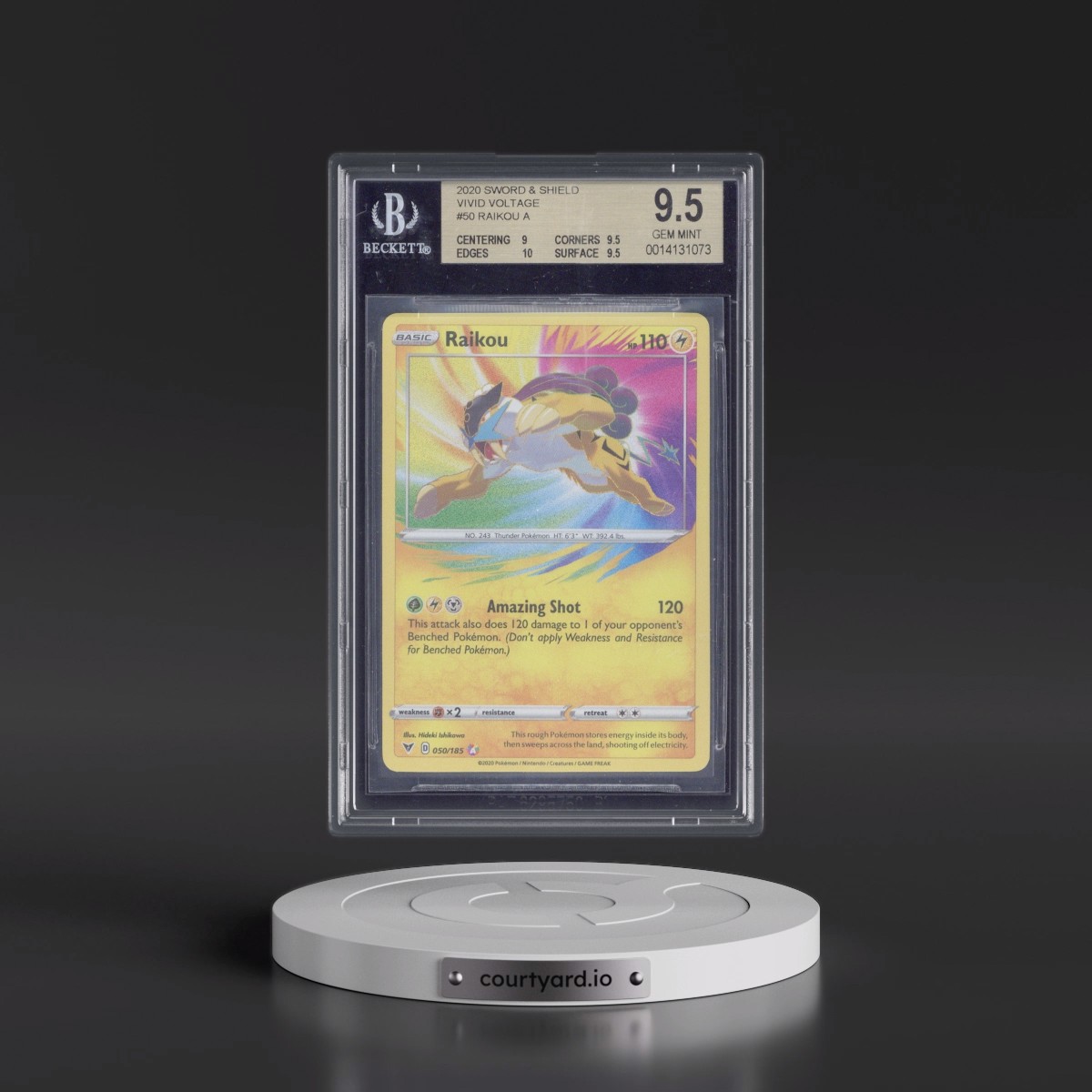 2020 Vivid Voltage Raikou - Amazing Rare Holo #050 BGS 9.5