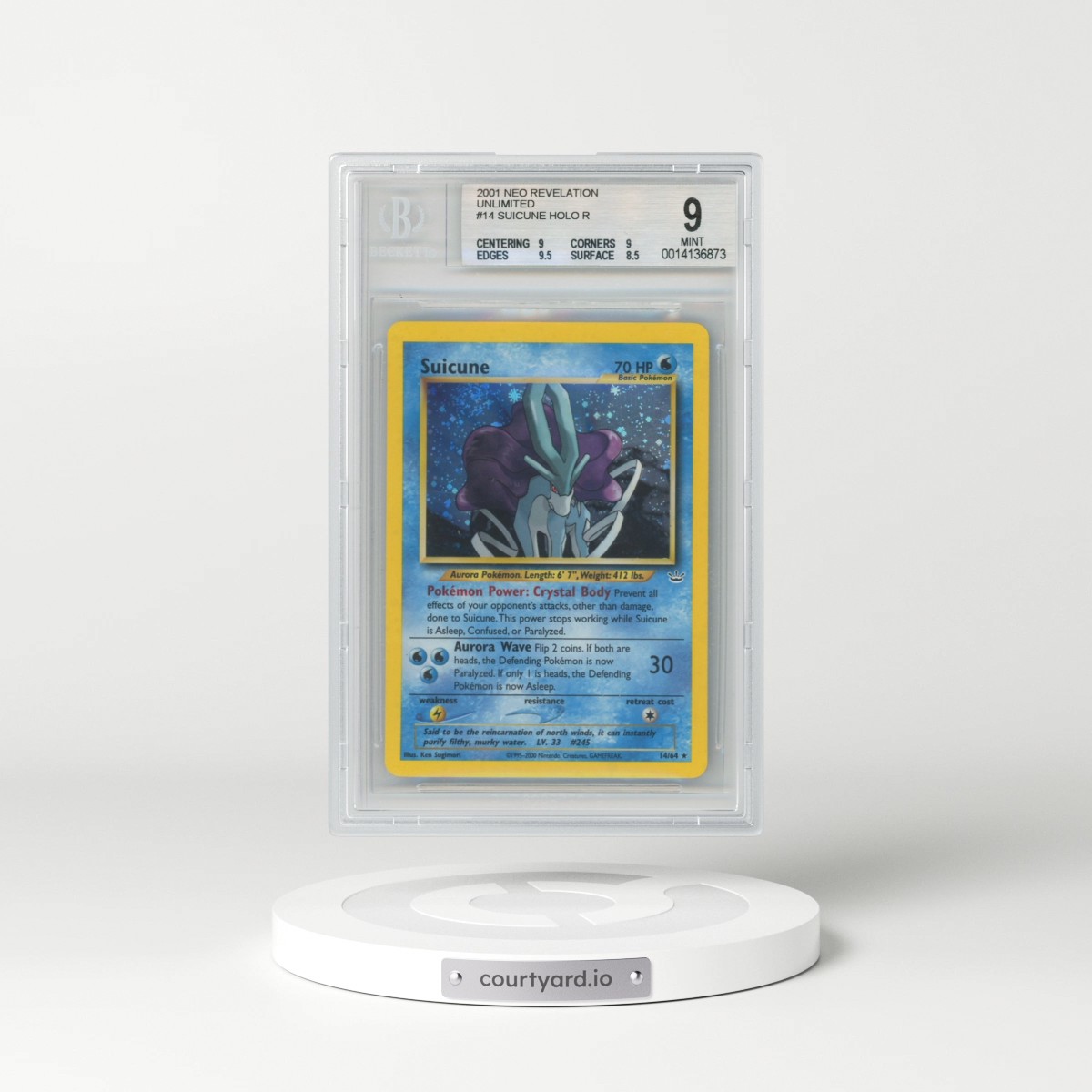 2001 Neo Revelation #14 Suicune - Holo (BGS 9 MINT)