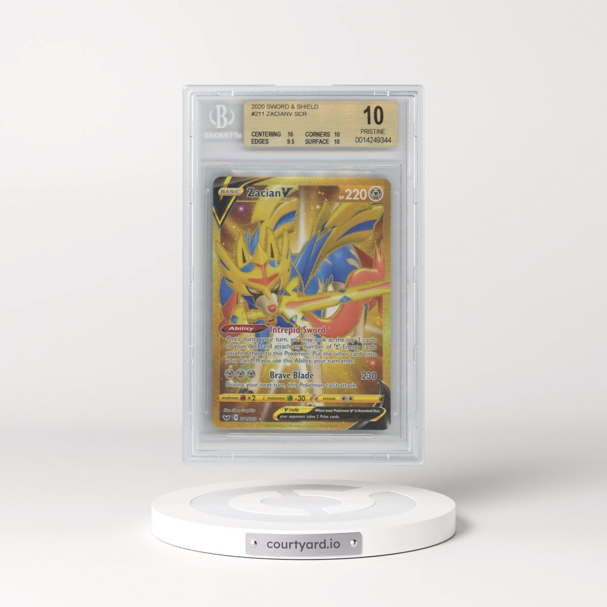 2020 Sword & Shield #211 Zacian V - Secret Rare Holo (BGS 10 PRISTINE)