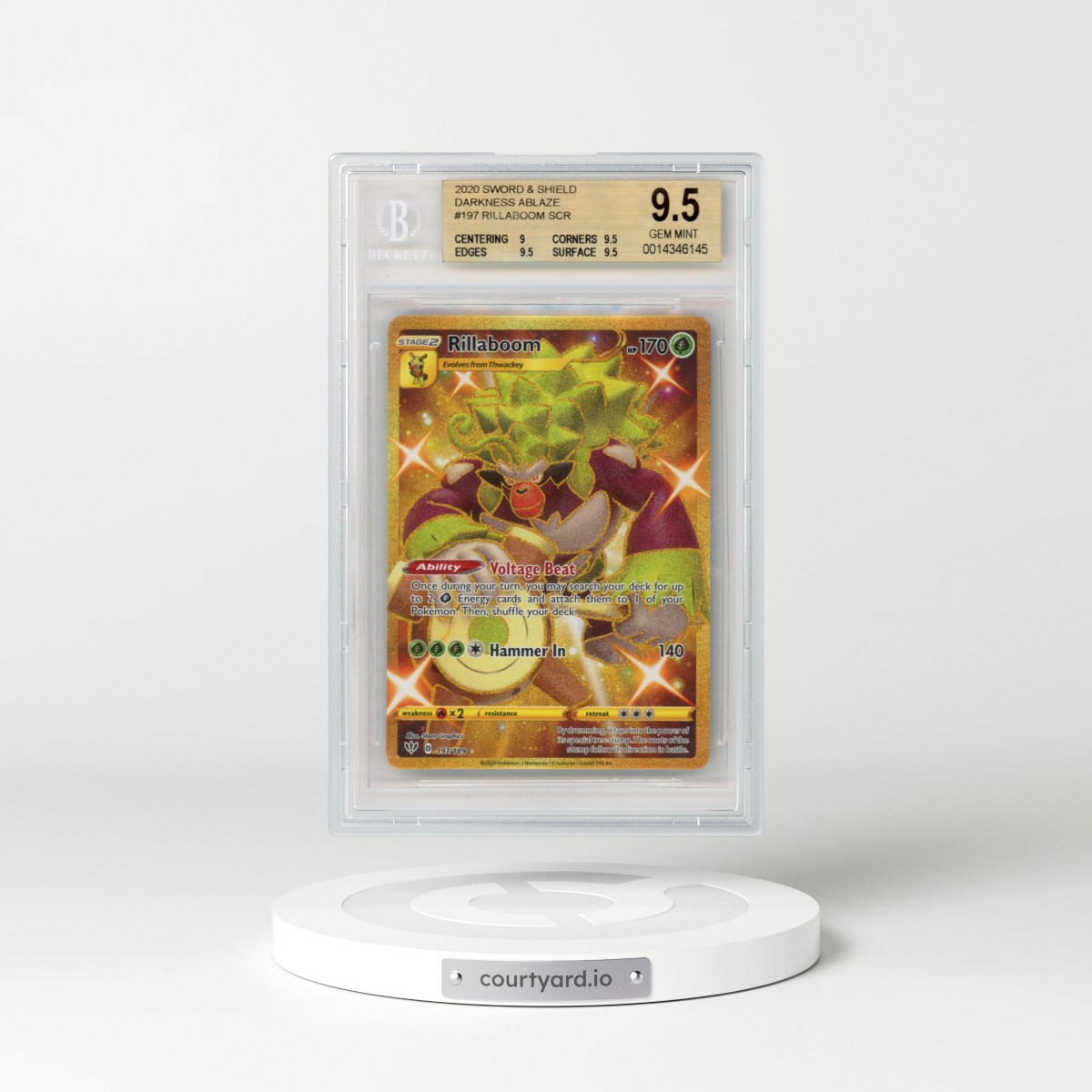 2020 Darkness Ablaze #197 Rillaboom - Secret (BGS 9.5 GEM MINT)