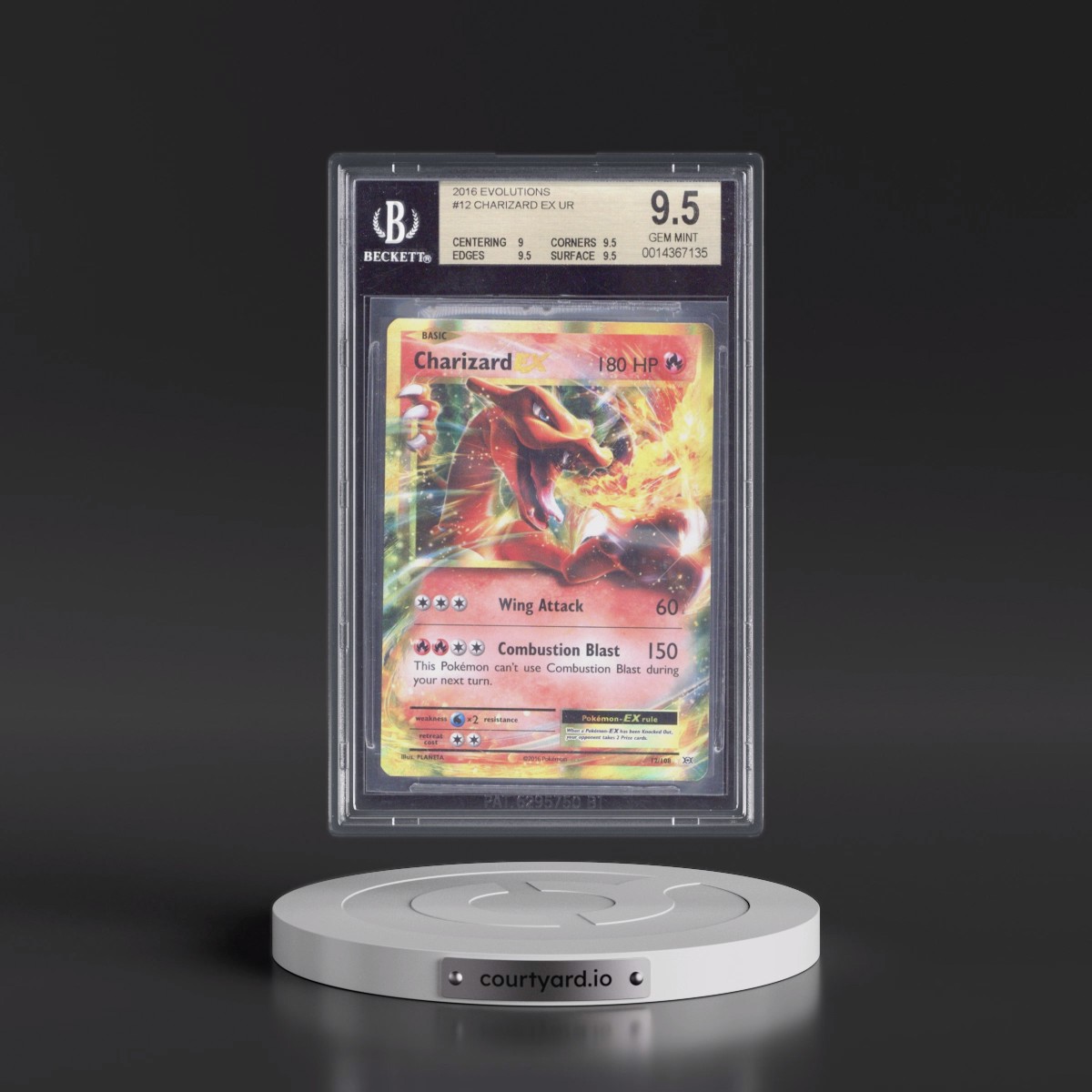 2016 Evolutions #12 Charizard EX - Holo (BGS 9.5 GEM MINT)
