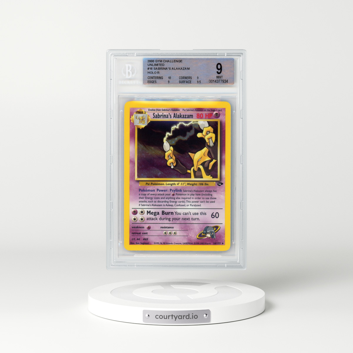 2000 Gym Challenge #16 Sabrina's Alakazam - Holo (BGS 9 MINT)