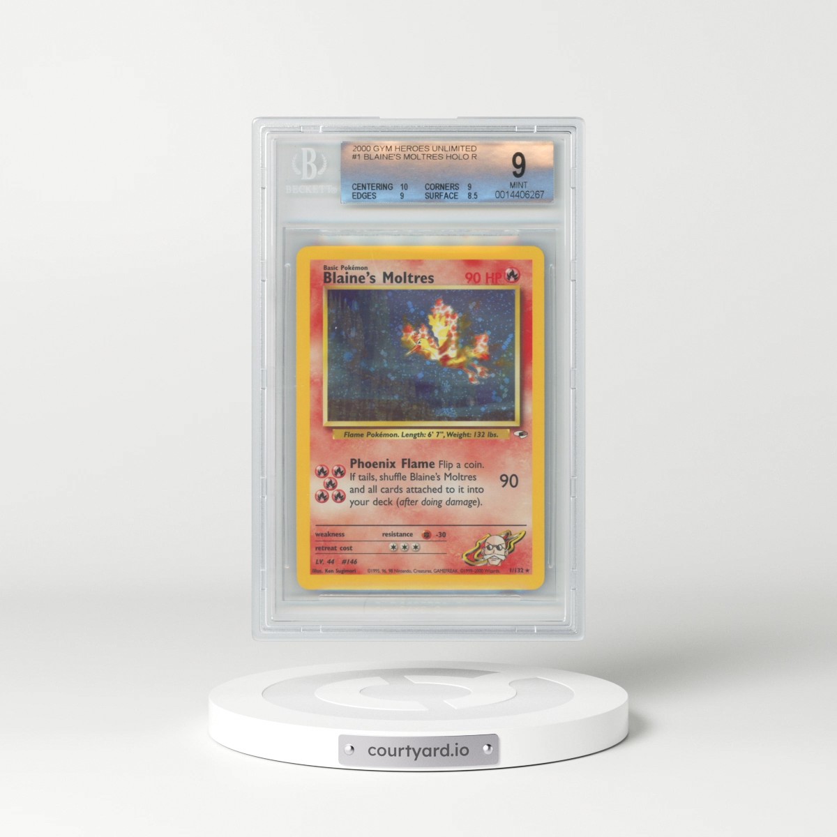 2000 Gym Heroes #1 Blaine's Moltres - Holo (BGS 9 MINT)
