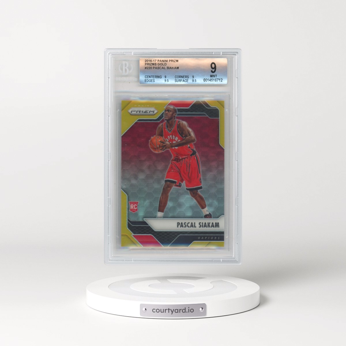 2016 Panini Prizm #220 Pascal Siakam - Gold Prizm (BGS 9 MINT)