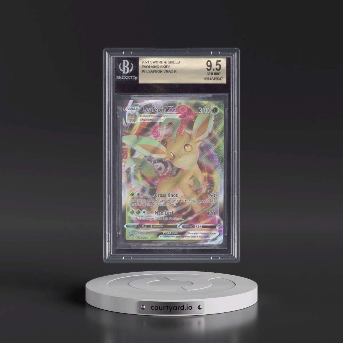 2021 Evolving Skies #008 Leafeon VMAX - Holo (BGS 9.5 GEM MINT)