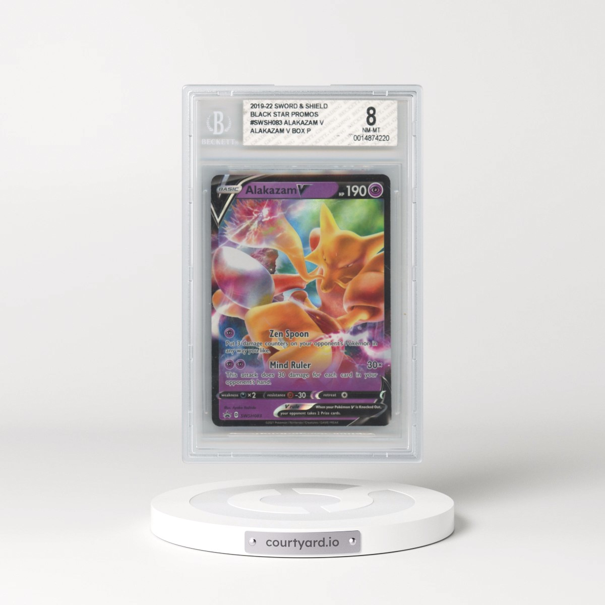2017 Black Star Promos - Sword & Shield #083 Alakazam V - Holo Alakazam V Box (BGS 8 NM-MT)