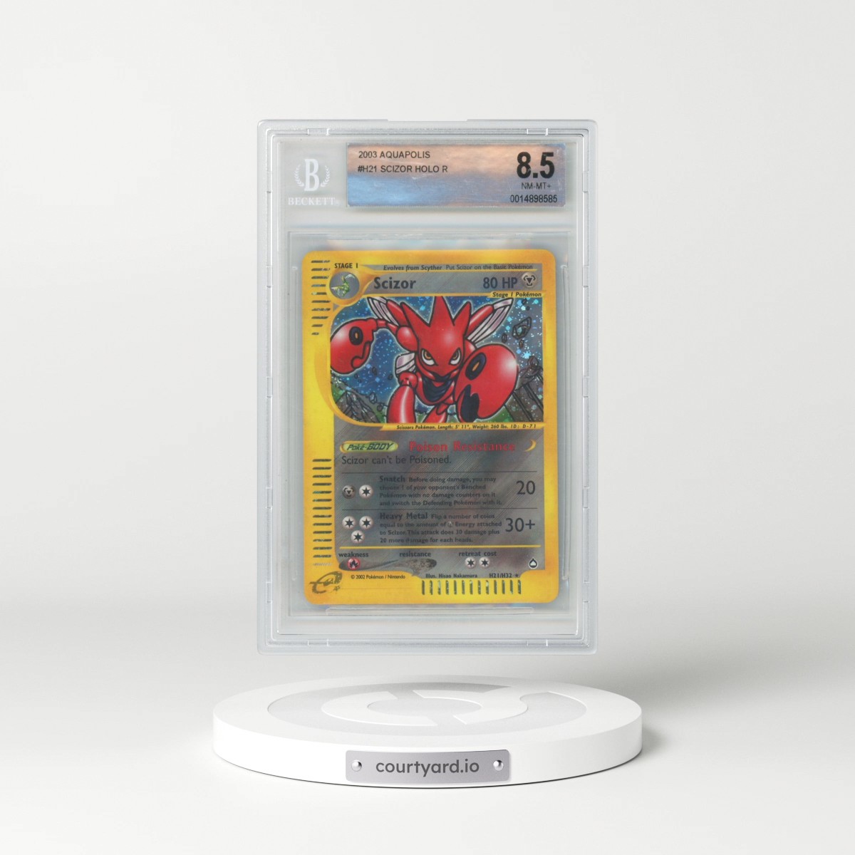 2003 Aquapolis #H21 Scizor - Holo (BGS 8.5 NM-MT+)