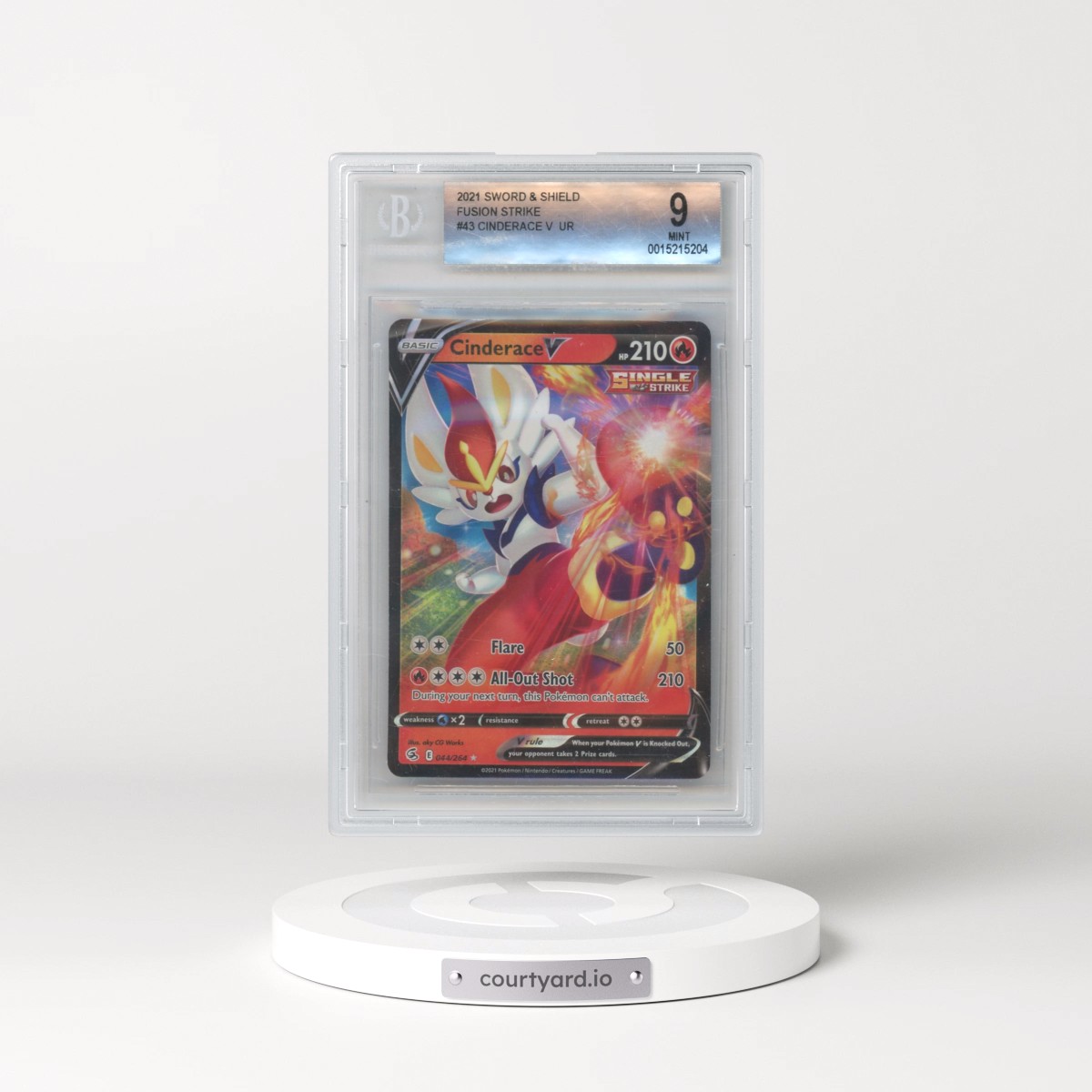 2019 Fusion Strike #043 Cinderace V - Holo (BGS 9 MINT)