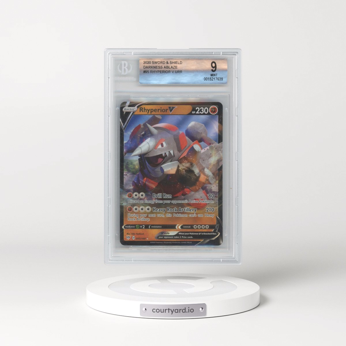 2020 Darkness Ablaze #095 Rhyperior V - Holo (BGS 9 MINT)