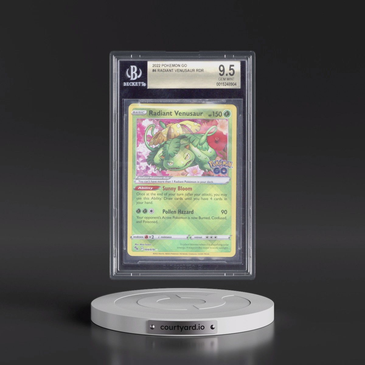 2022 Pokémon GO #004 Radiant Venusaur - Holo (BGS 9.5 GEM MINT)