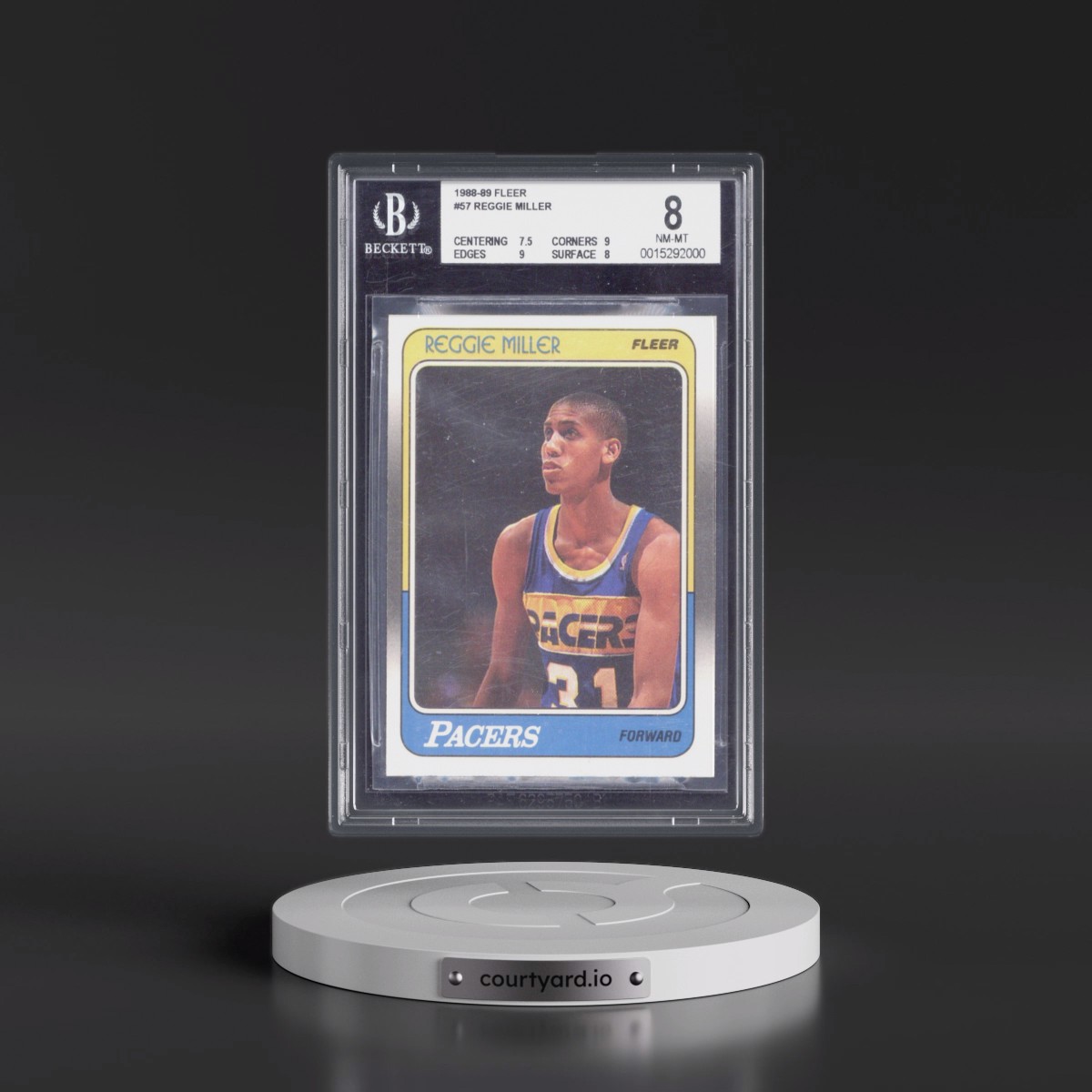 1988 Fleer #57 Reggie Miller (BGS 8 NM-MT)
