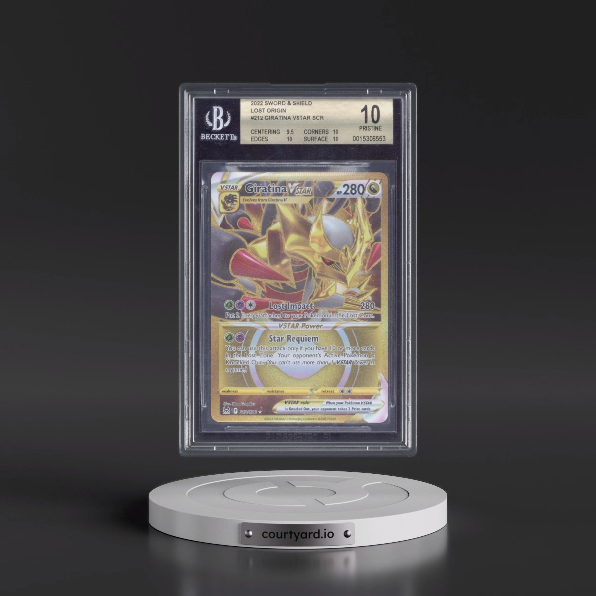 2022 Lost Origin #212 Giratina VSTAR - Secret Rare Holo (BGS 10 PRISTINE)