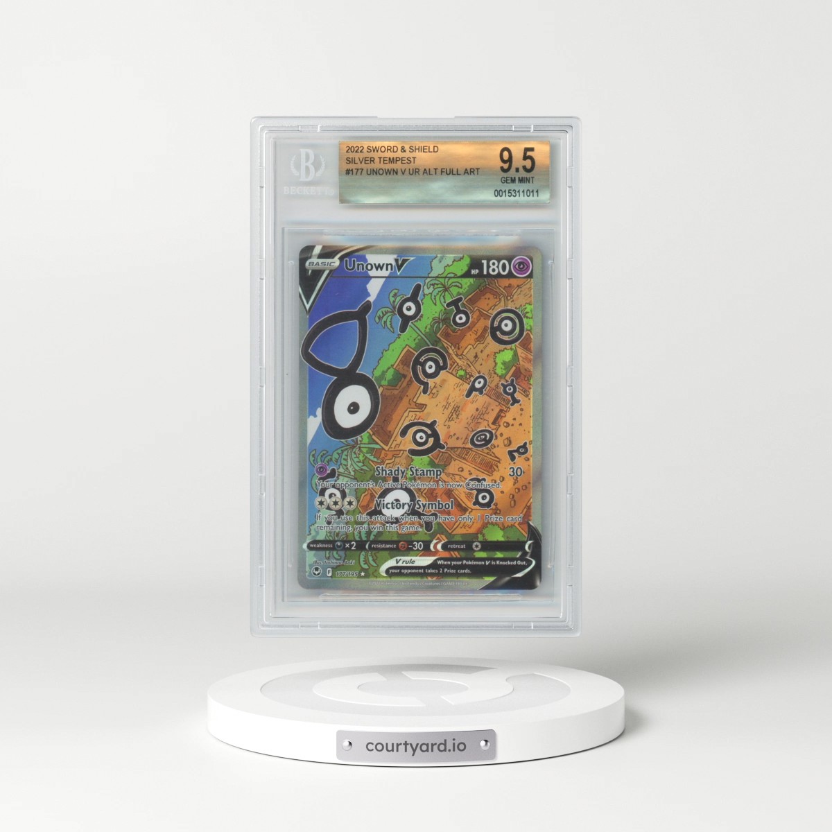 2022 Silver Tempest #177 Unown V - Holo (BGS 9.5 GEM MINT)