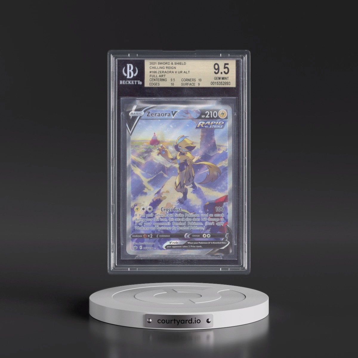 2021 Chilling Reign #166 Zeraora V - Ultra Rare Holo (BGS 9.5 GEM MINT)