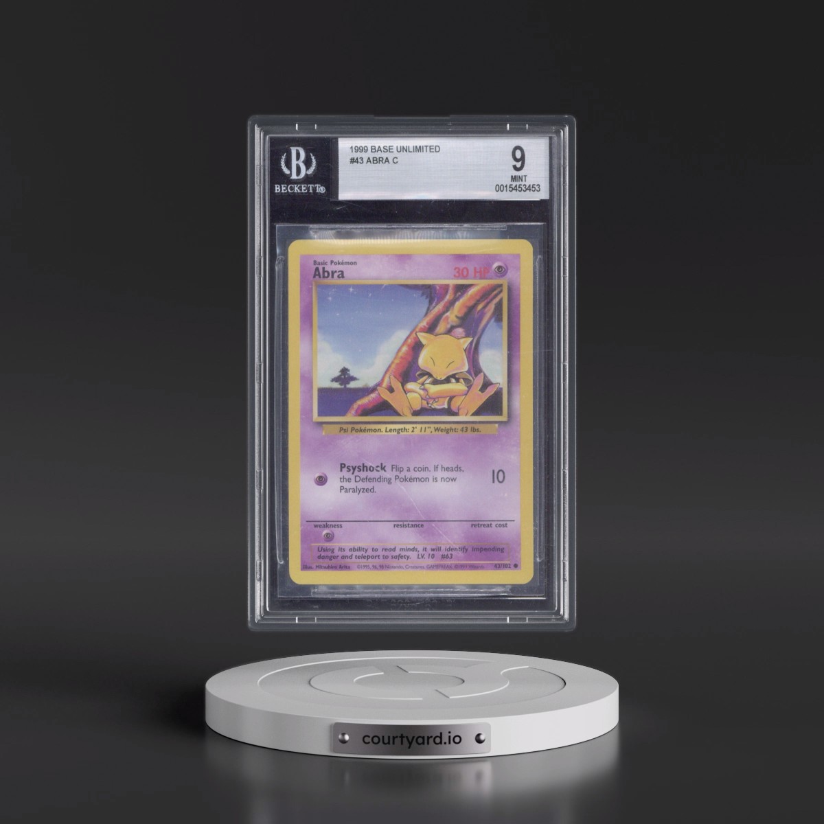 1999 Base Set #43 Abra (BGS 9 MINT)