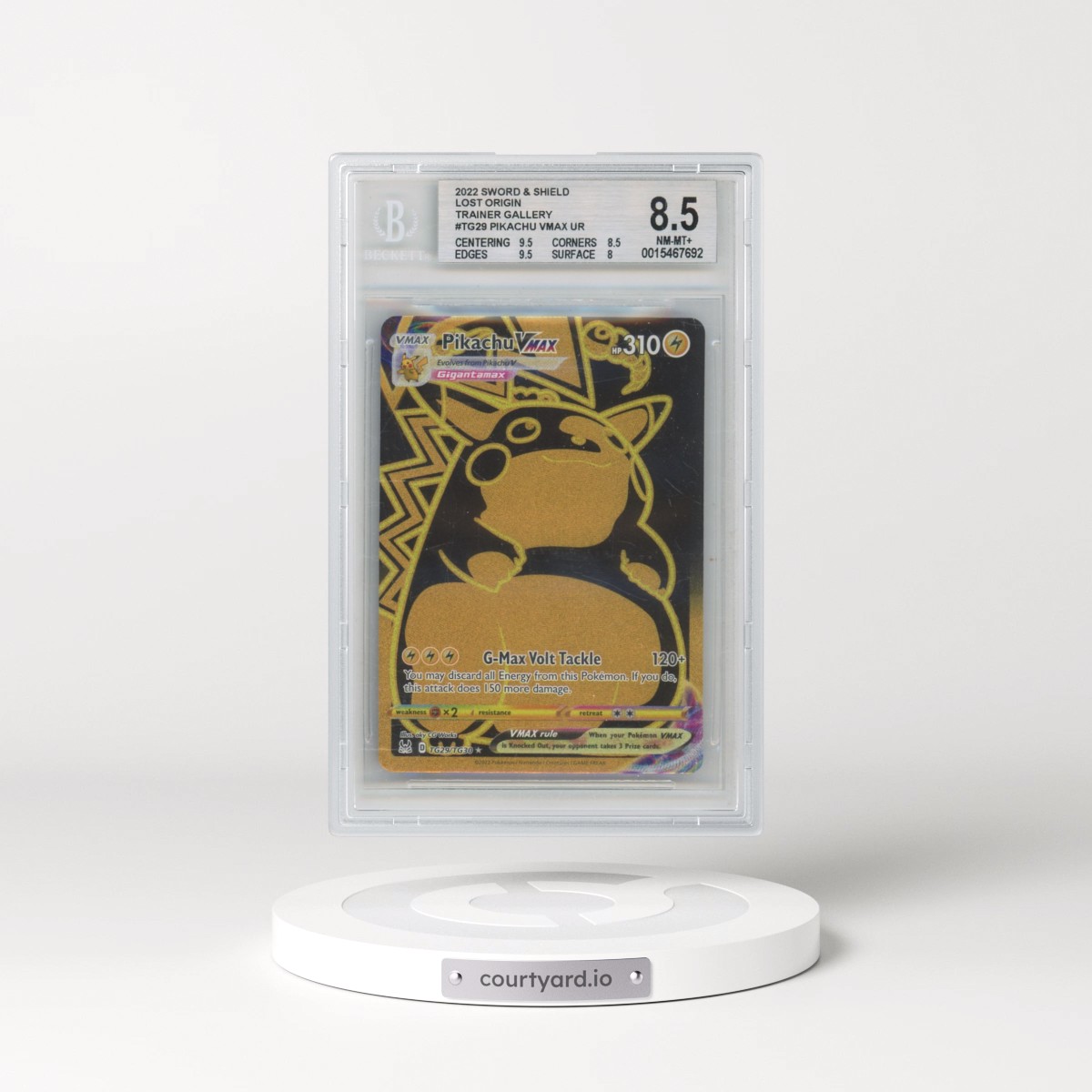 2022 Lost Origin #TG29 Pikachu VMAX - Trainer Gallery Holo (BGS 8.5 NM-MT+)