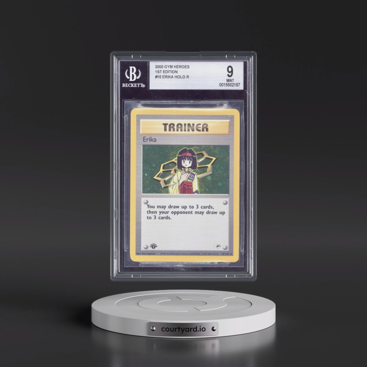 2000 Gym Heroes #16 Erika - 1st Edition Holo (BGS 9 MINT)