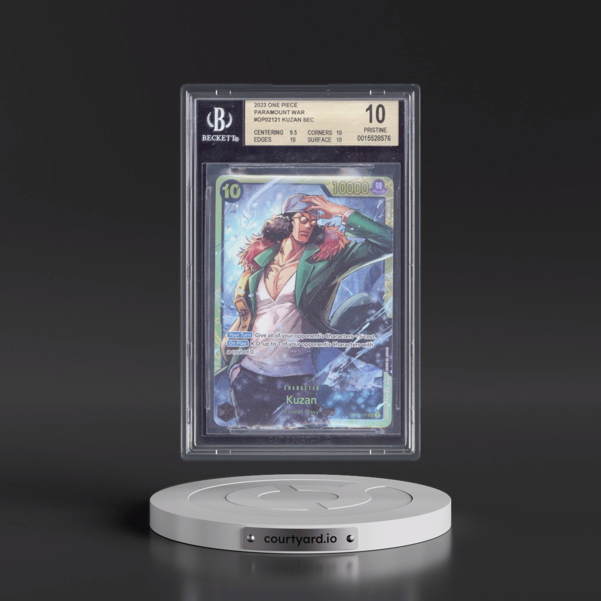2023 Paramount War (OP02) - English #121 Kuzan (BGS 10 PRISTINE)