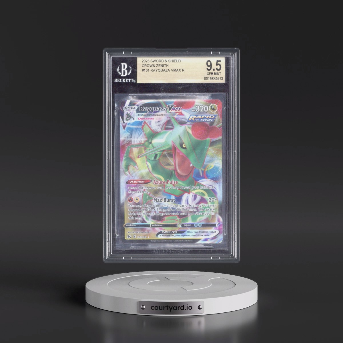 2023 Crown Zenith #101 Rayquaza VMAX - Holo (BGS 9.5 GEM MINT)