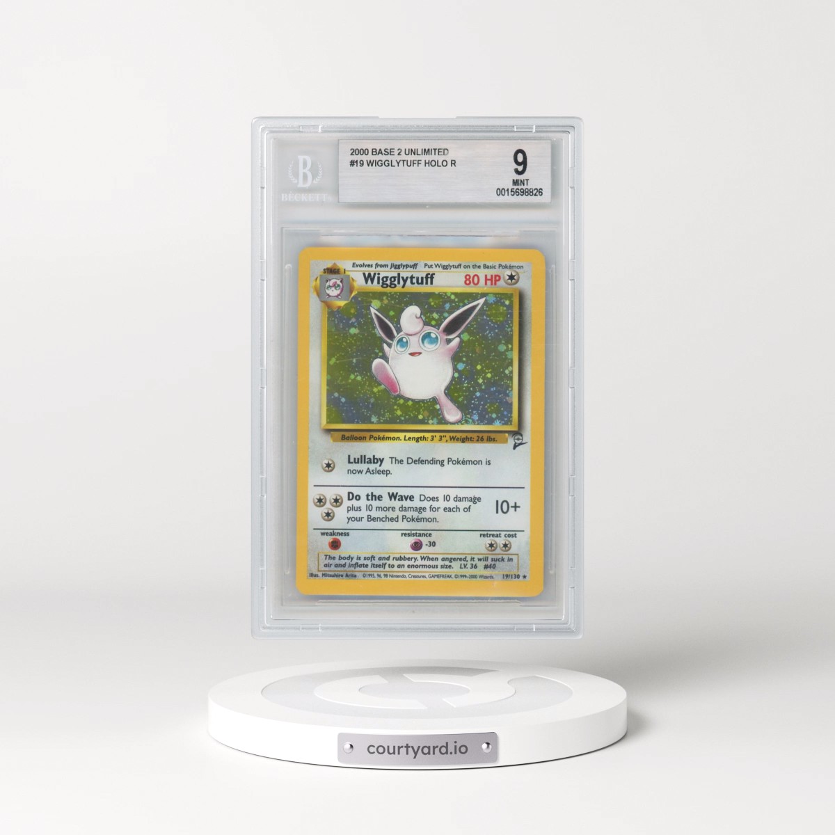 2000 Base Set 2 #19 Wigglytuff - Holo (BGS 9 MINT)
