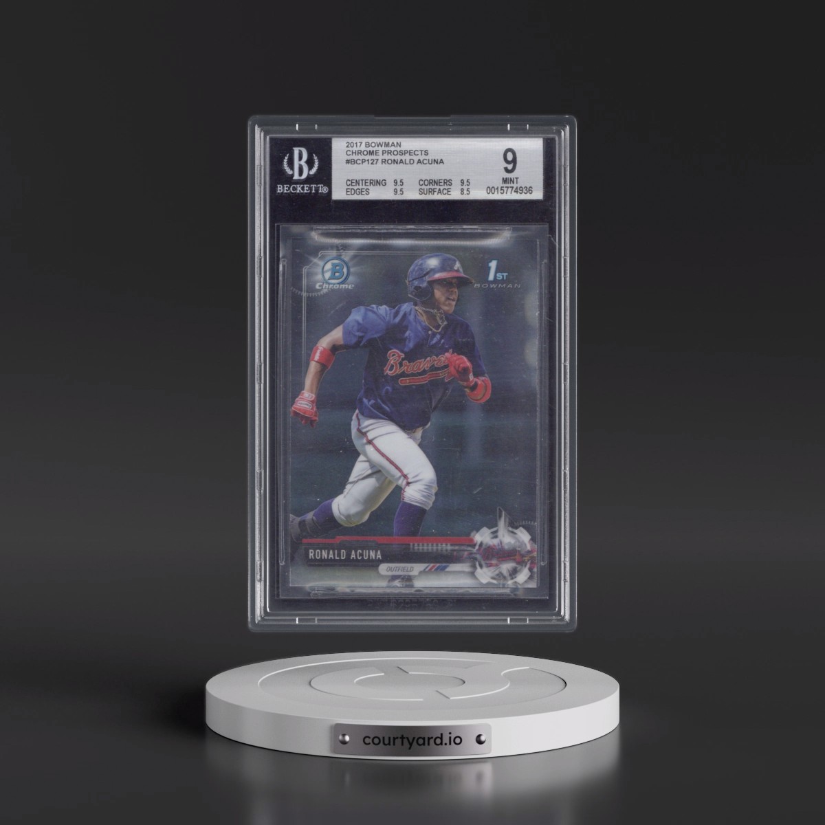 2017 Bowman Prospects #BCP127 Ronald Acuna - Chrome (BGS 9 MINT)