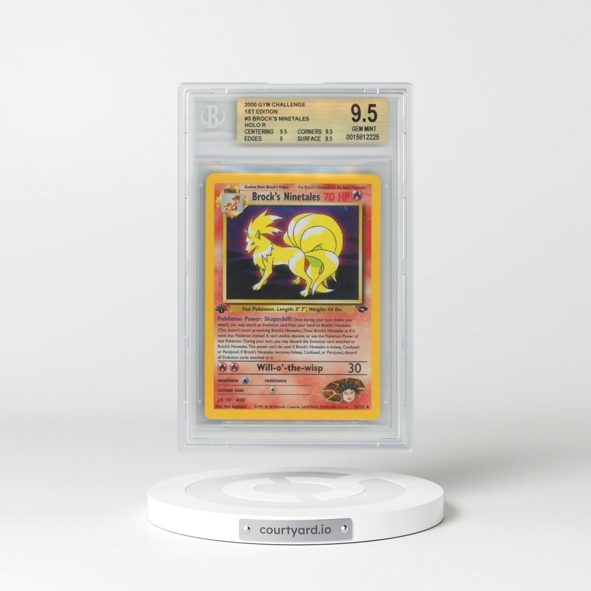 2000 Gym Challenge #3 Brock's Ninetales - 1st Edition Holo (BGS 9.5 GEM MINT)