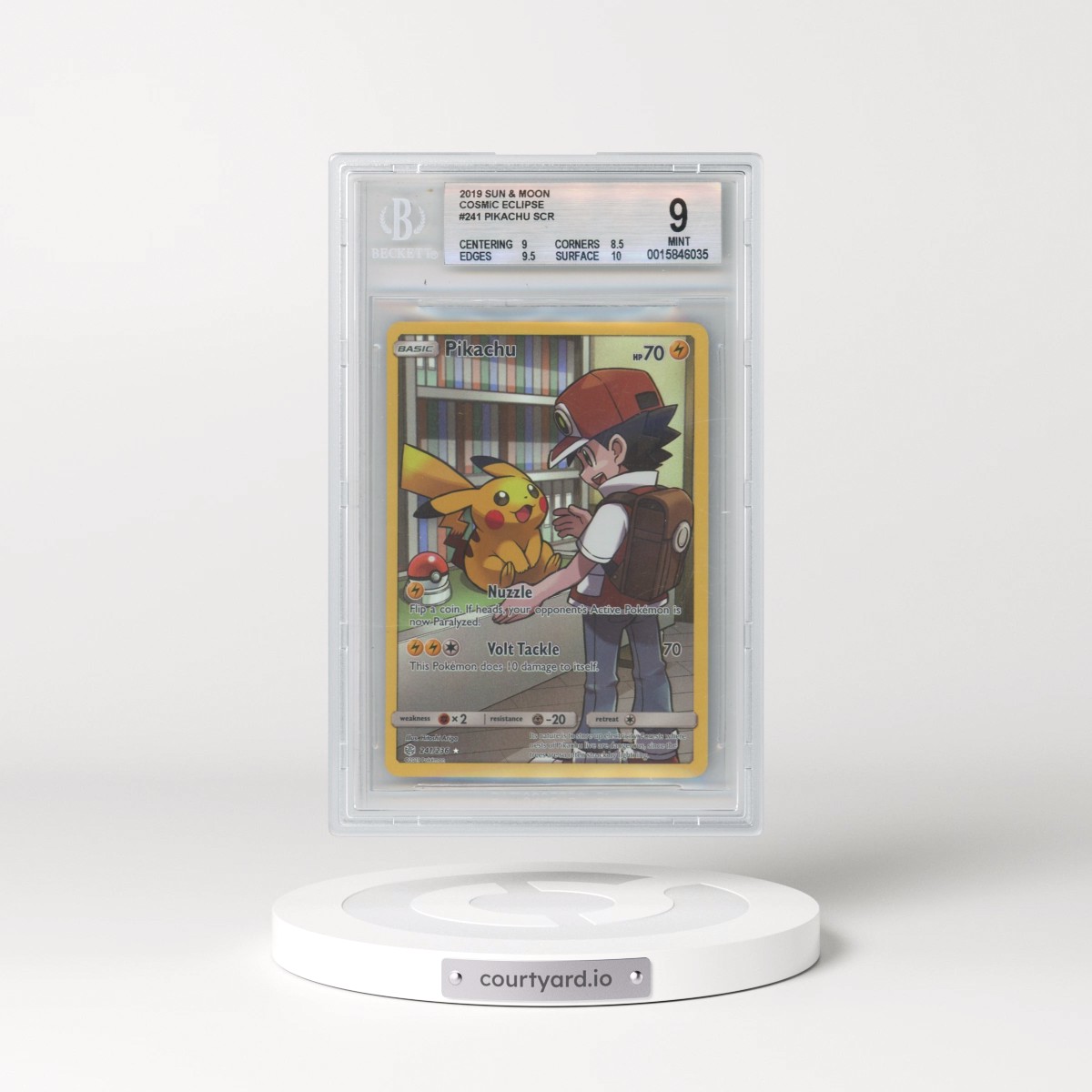 2019 Cosmic Eclipse #241 Pikachu - Secret Rare Holo (BGS 9 MINT)