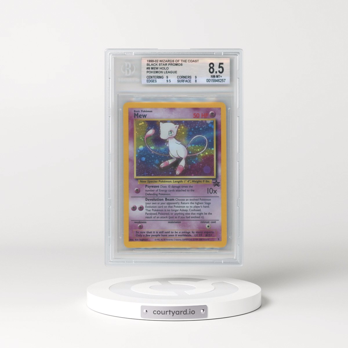 1999 Black Star Promos #9 Mew - Pokémon League (Holo) (BGS 8.5 NM-MT+)