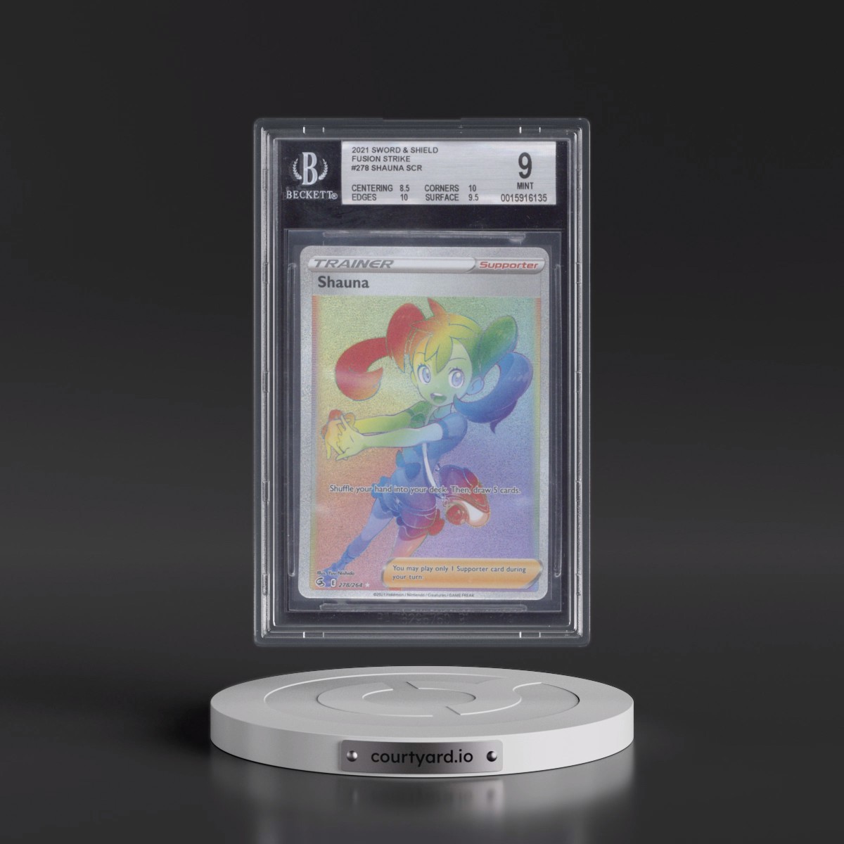 2019 Fusion Strike #278 Shauna - Rainbow Rare Holo (BGS 9 MINT)