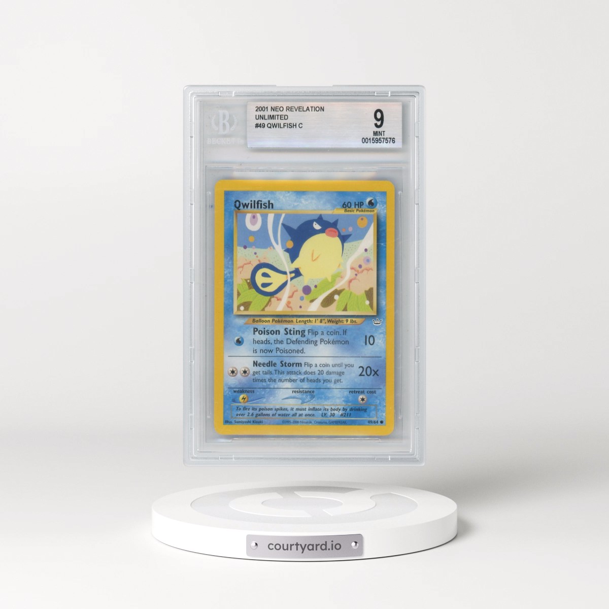 2001 Pokémon Neo Revelation #49 Qwilfish C (BGS 9 MINT)