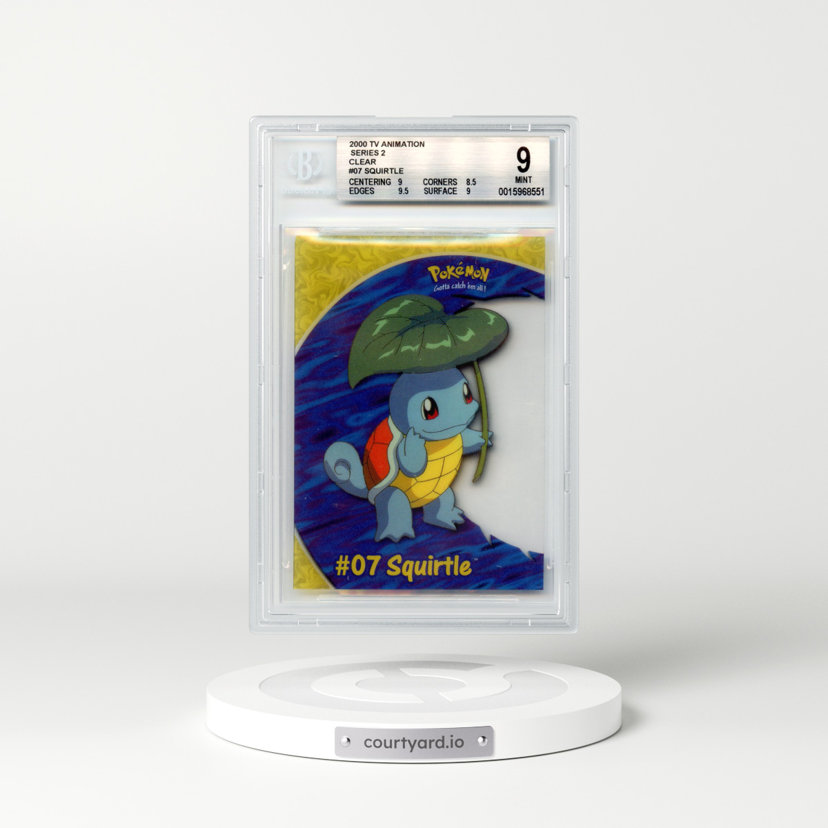 2000 Topps Pokemon TV Animation Series 2 #PC4 Squirtle - Full Art Holo (BGS 9 MINT)