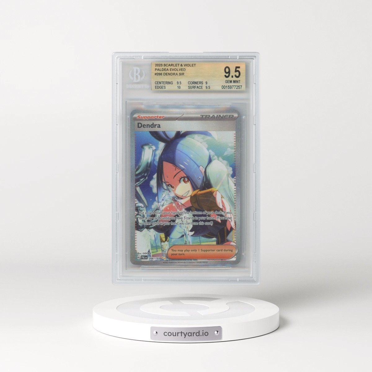 2023 Paldea Evolved - PAL EN #266 Dendra - Special Illustration Rare (BGS 9.5 GEM MINT)