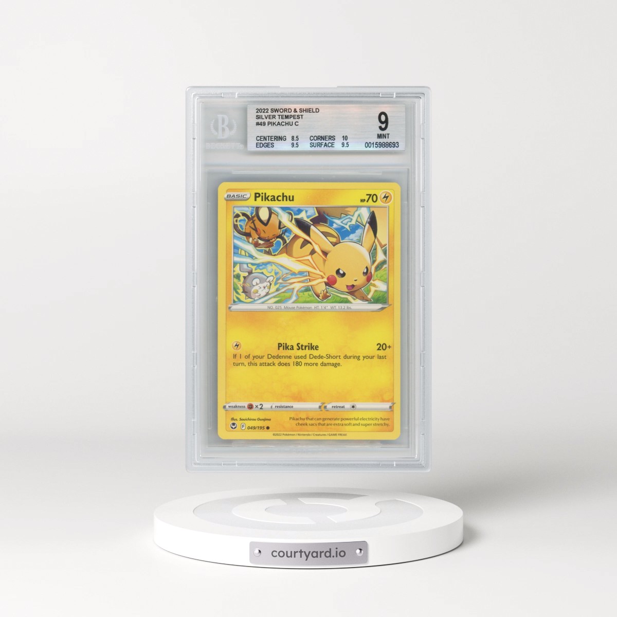 2022 Silver Tempest #049 Pikachu (BGS 9 MINT)