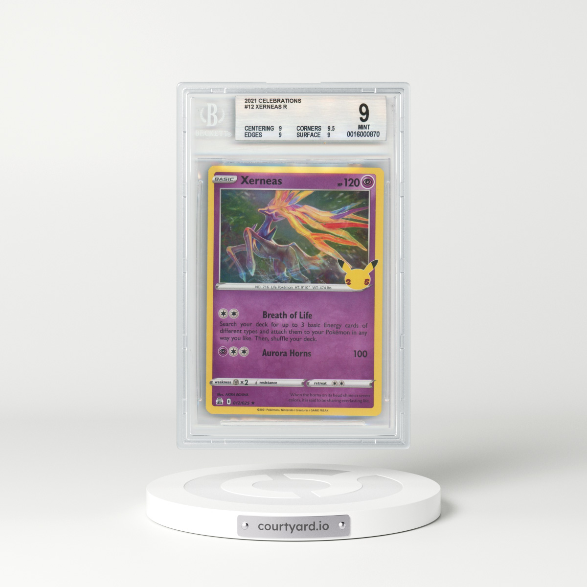 2021 Celebrations #012 Xerneas - Holo (BGS 9 MINT)