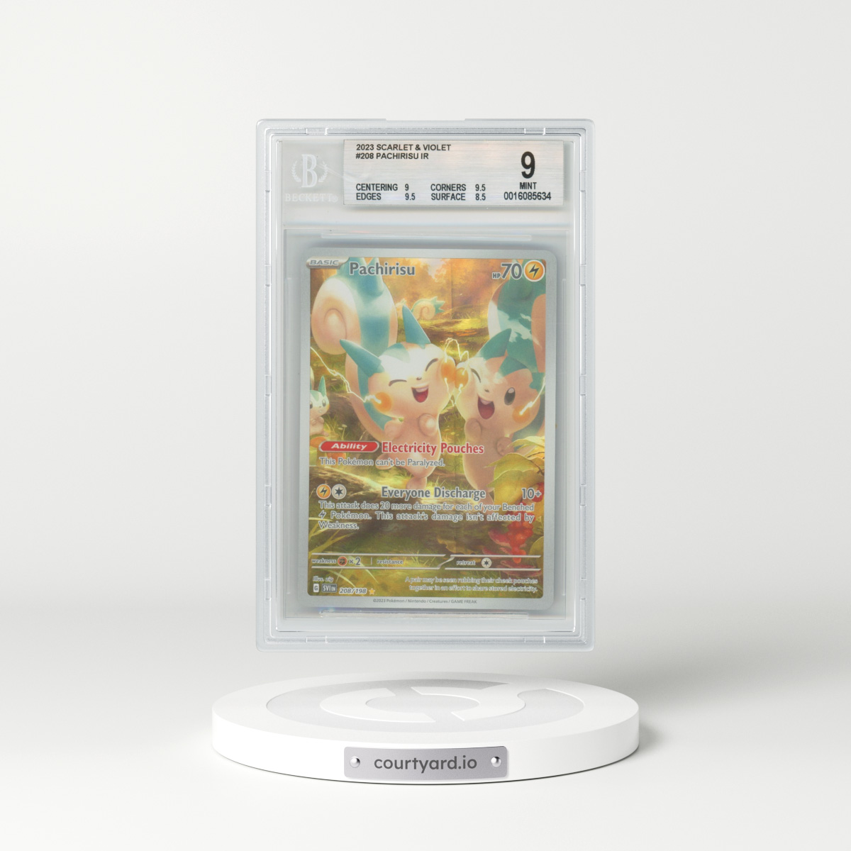 2023 Scarlet & Violet #208 Pachirisu - Full Art Holo (BGS 9 MINT)