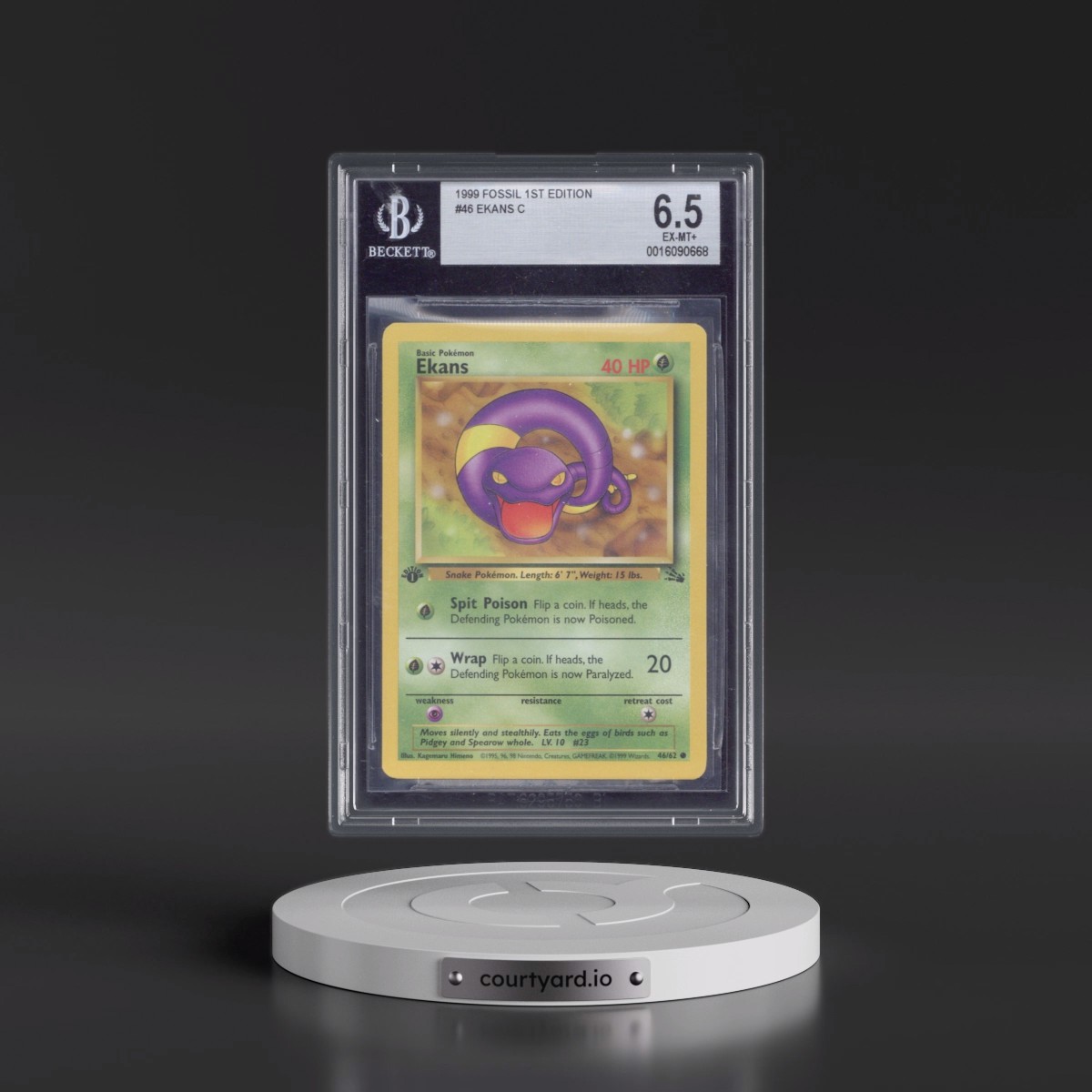 1999 Fossil #46 Ekans - 1st Edition 1st Edition (BGS 6.5 EX-MT+)