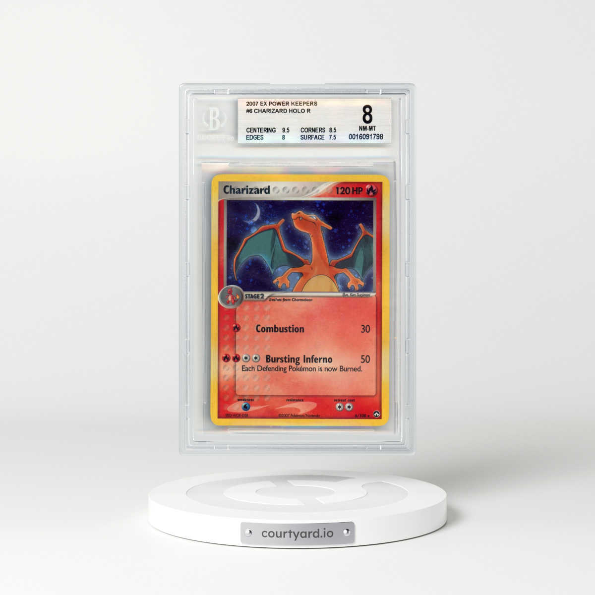 2007 EX Power Keepers #6 Charizard - Holo (BGS 8 NM-MT)