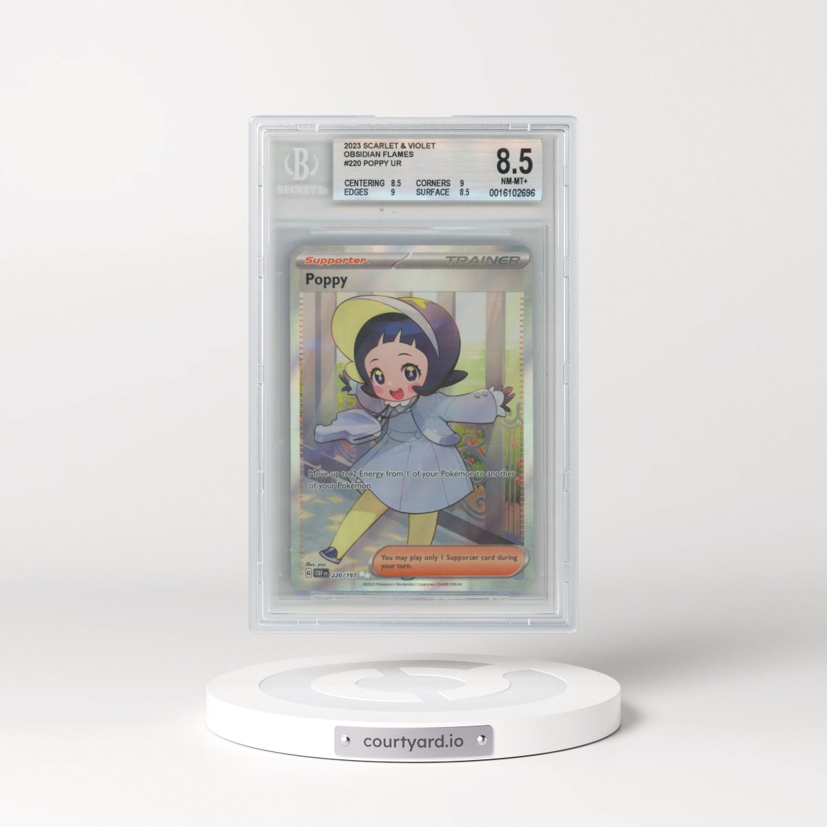 2023 Pokémon Obf EN-Obsidian Flames #220 Poppy - Ultra Rare (BGS 8.5 NM-MT+)