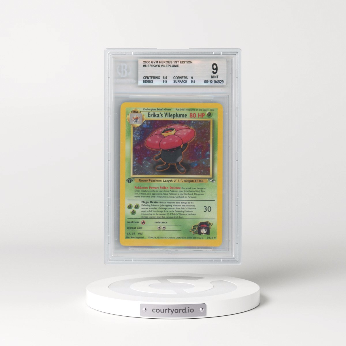 2000 Gym Heroes #5 Erika's Vileplume - 1st Edition Holo (BGS 9 MINT)