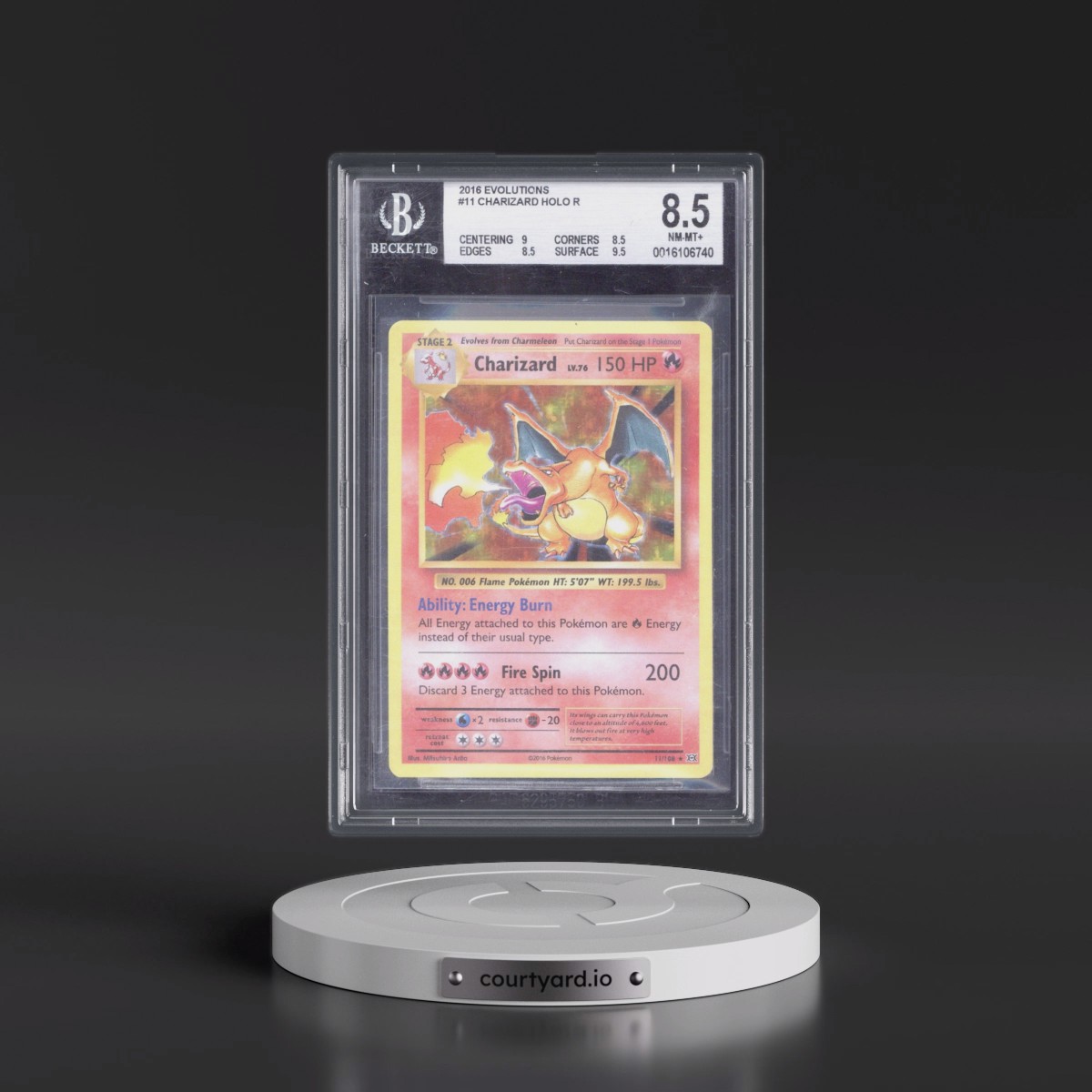 2016 Evolutions #11 Charizard - Holo (BGS 8.5 NM-MT+)