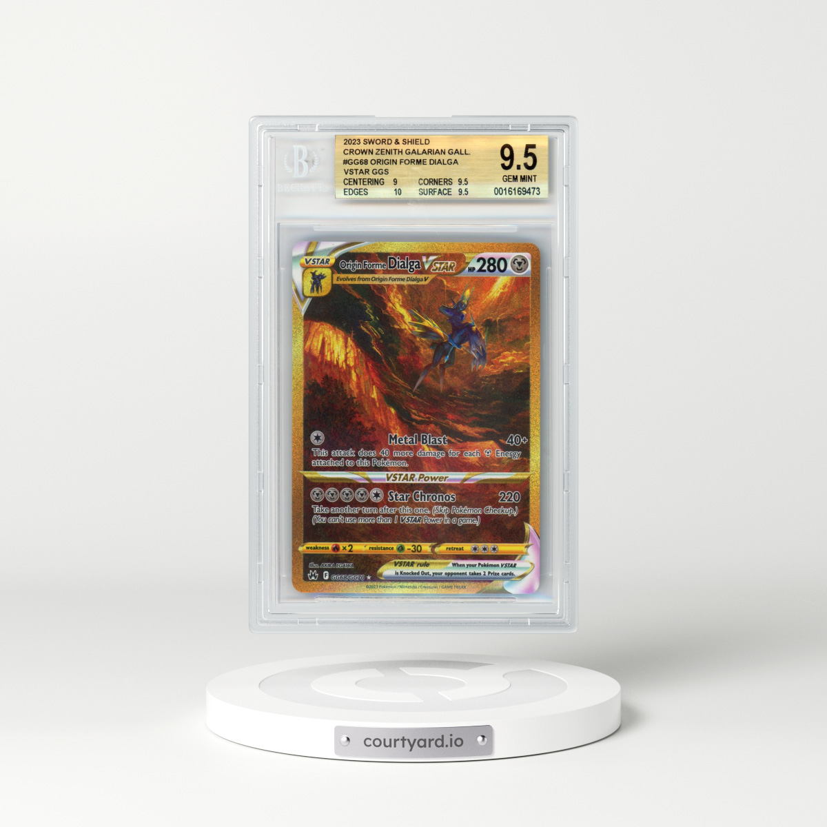 2023 Crown Zenith #GG68 Origin Form Dialga VSTAR - Full Art Holo (BGS 9.5 GEM MINT)