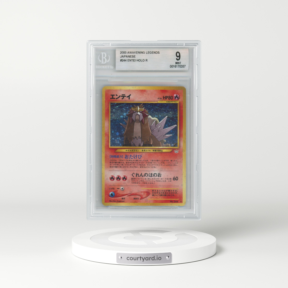2000 Awakening Legends #244 Entei - Holo (BGS 9 MINT)