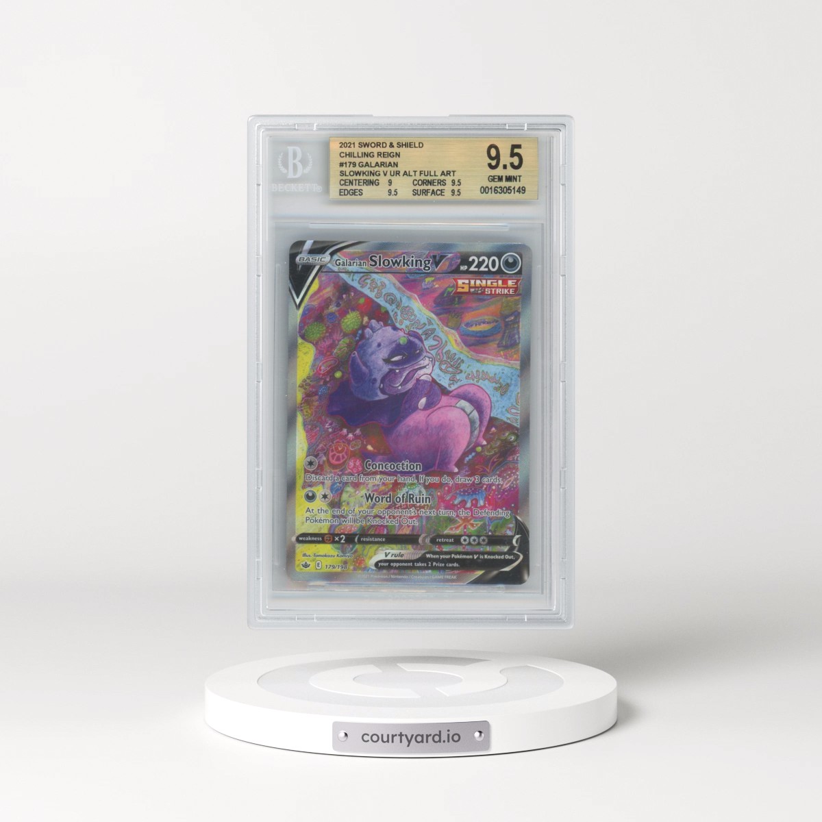 2021 Chilling Reign #179 Galarian Slowking V - Holo (BGS 9.5 GEM MINT)