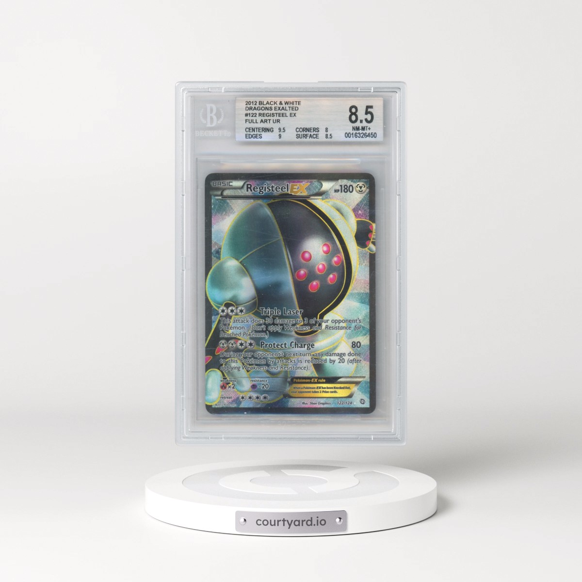 2012 Pokémon Black and White Dragons Exalted #122 Registeel EX FULL ART UR (BGS 8.5 NM-MT+)